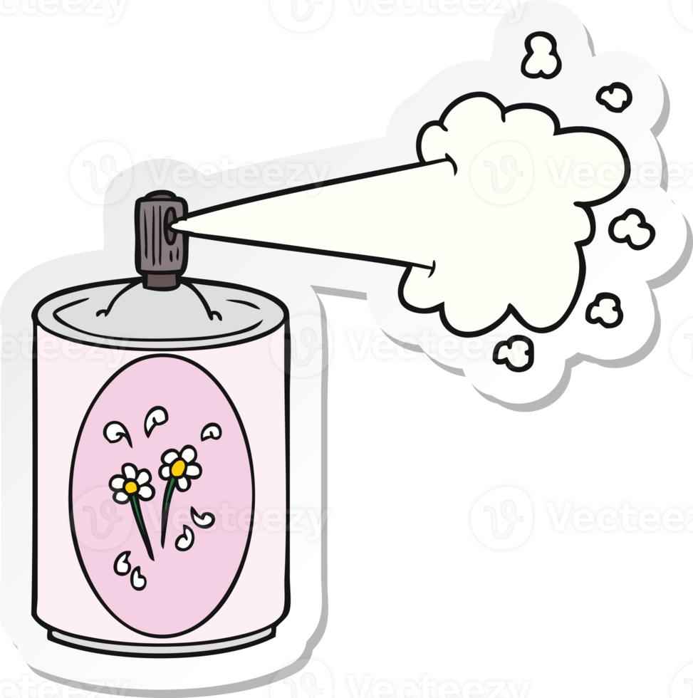 sticker of a cartoon aerosol freshener spray can png