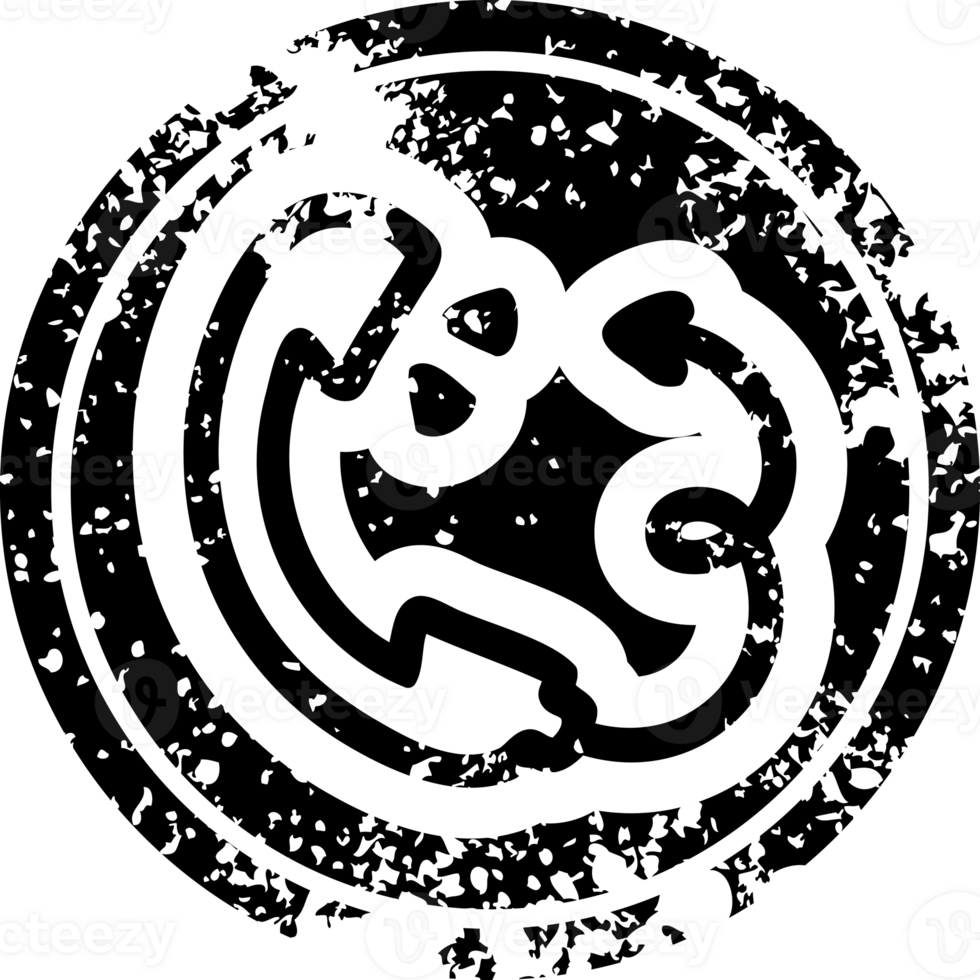 telephone handset with devil tail distressed icon symbol png