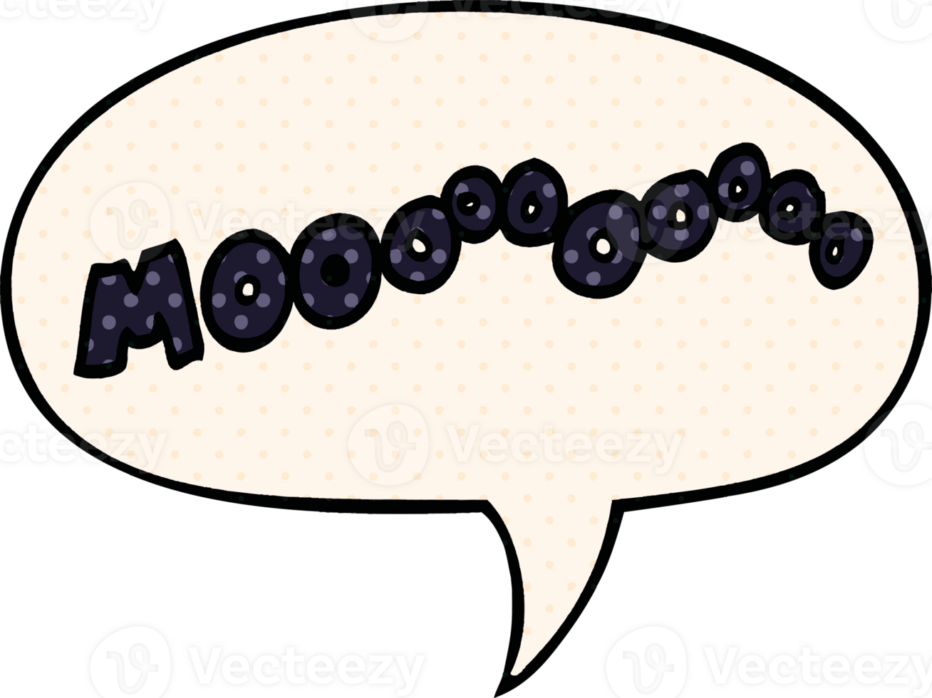 cartoon moo noise with speech bubble in comic book style png