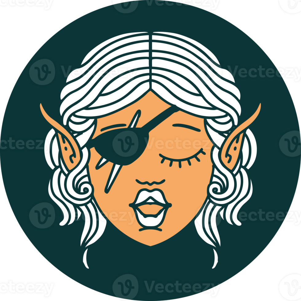 icon of elf rogue character face png