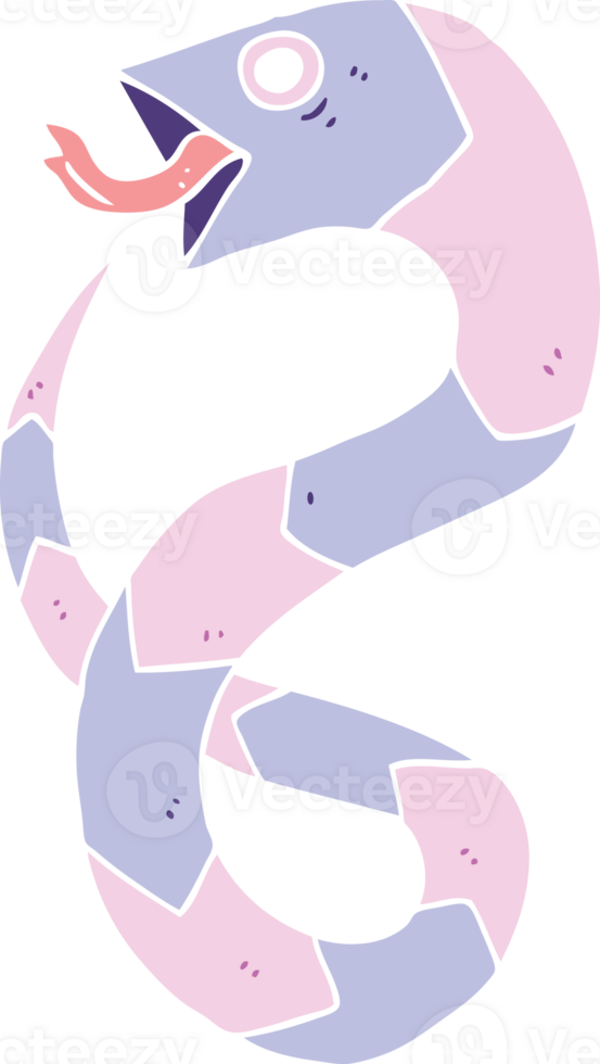 flat color style cartoon snake png
