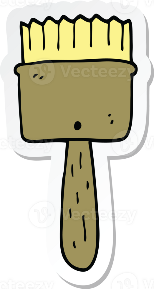 sticker of a cartoon paintbrush png
