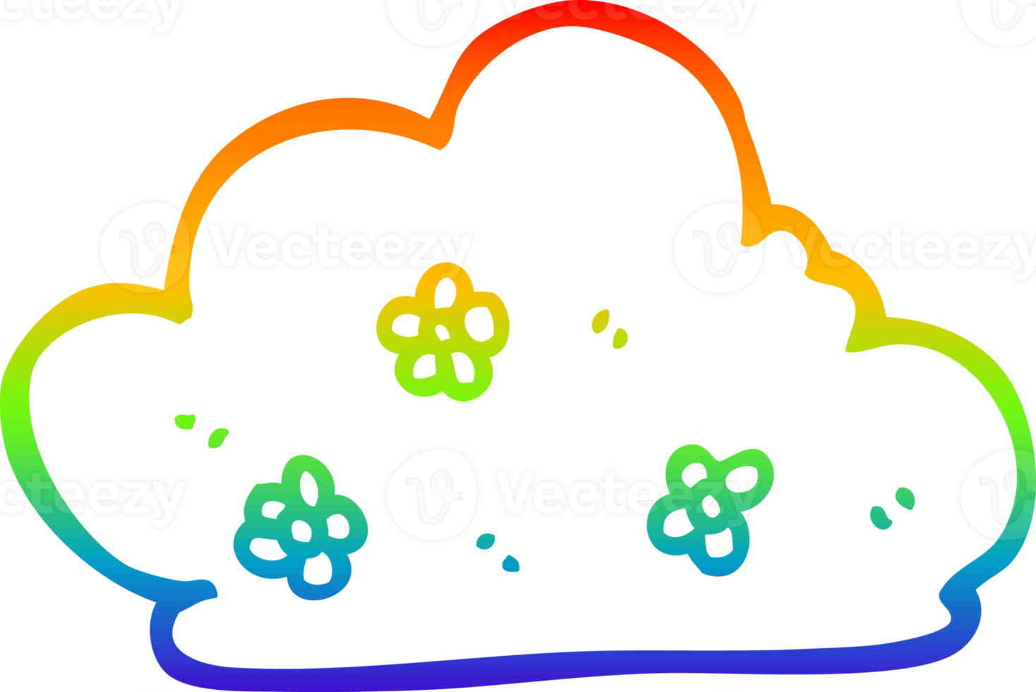 rainbow gradient line drawing of a cartoon hedge png