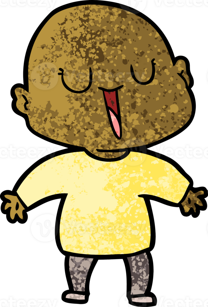 happy cartoon bald man png