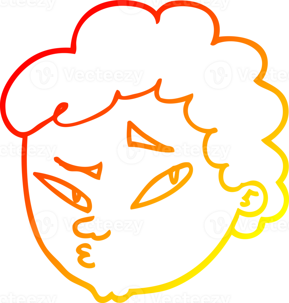 warm gradient line drawing of a cartoon suspicious man png