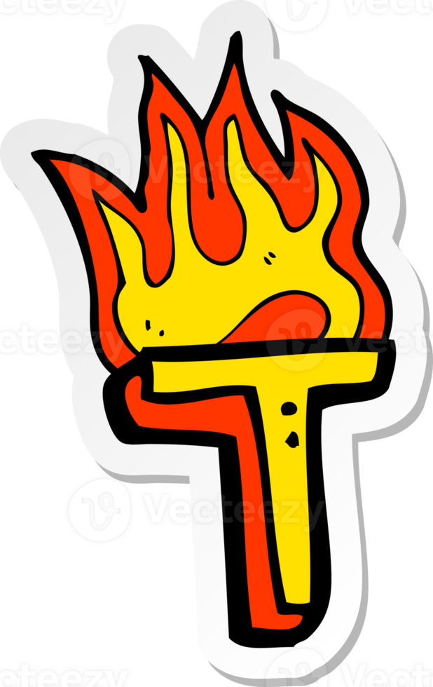 sticker of a cartoon flaming letter png