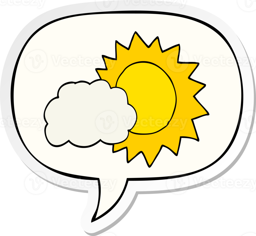 cartoon weather with speech bubble sticker png