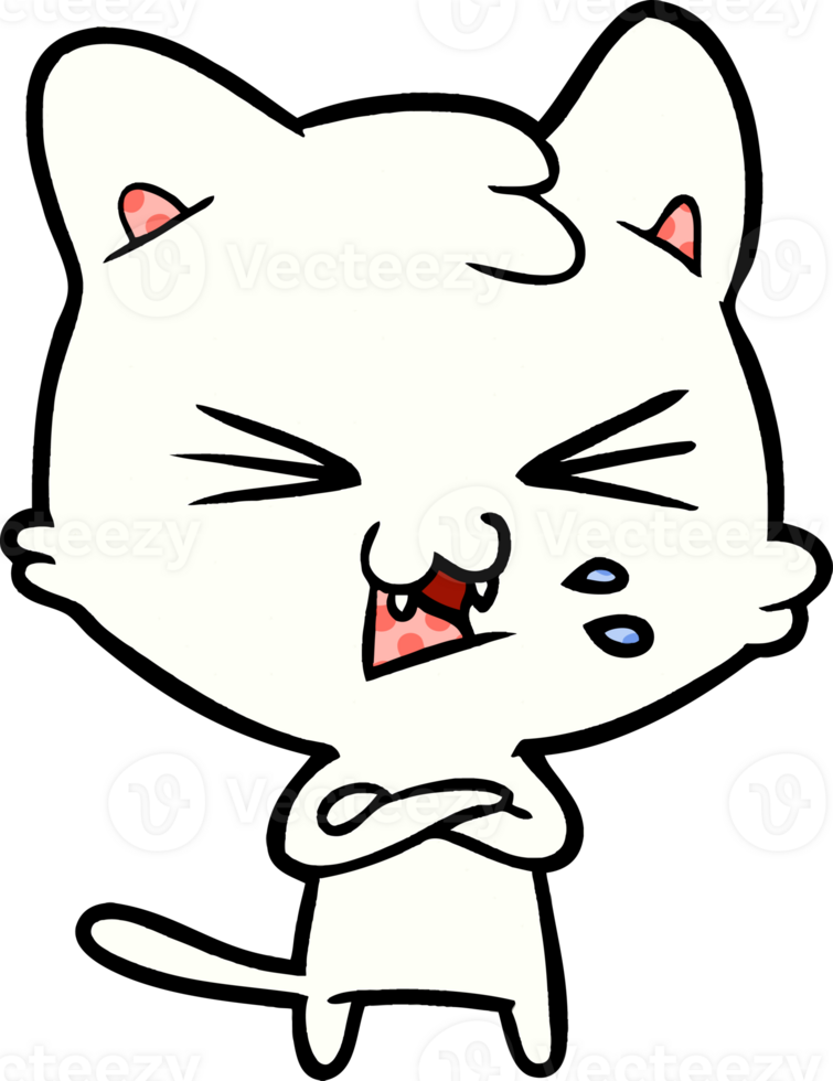 cartoon cat hissing png