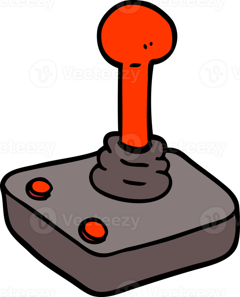 hand drawn doodle style cartoon joystick png