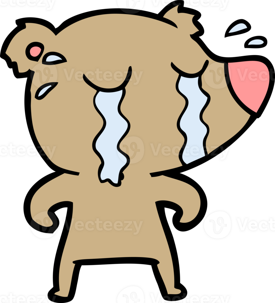 cartoon crying bear png