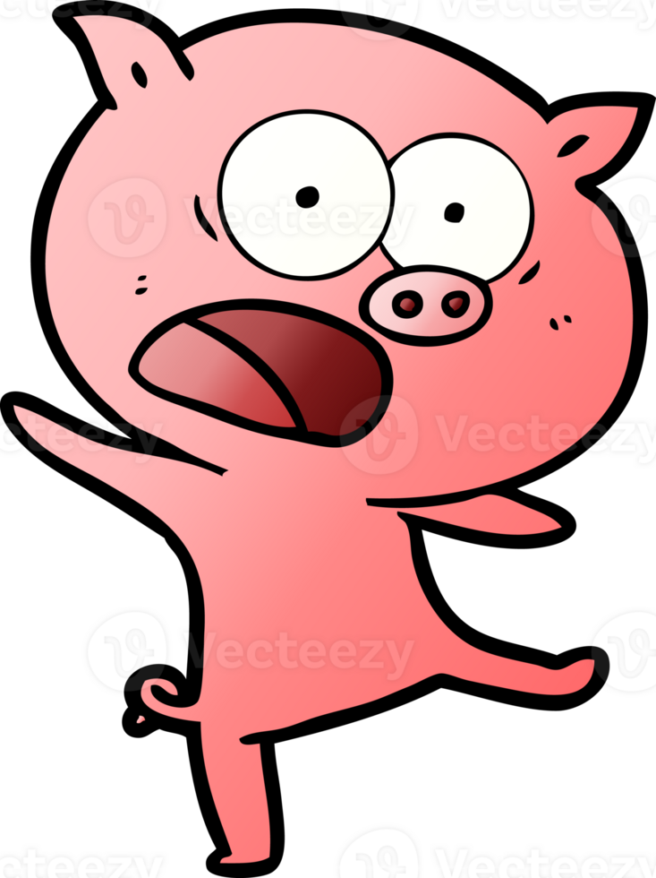 cartoon pig shouting png