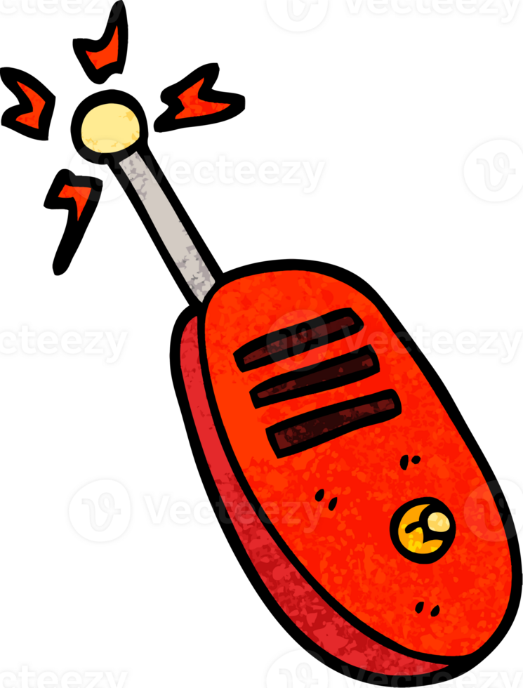 grunge textured illustration cartoon walkie talkie png