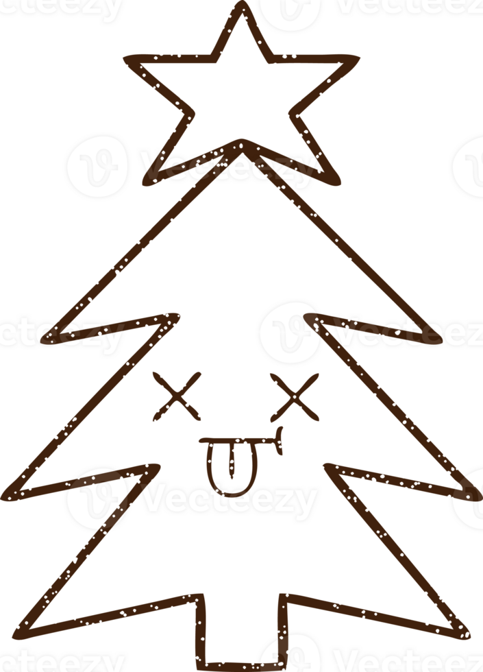 Christmas Tree Charcoal Drawing png