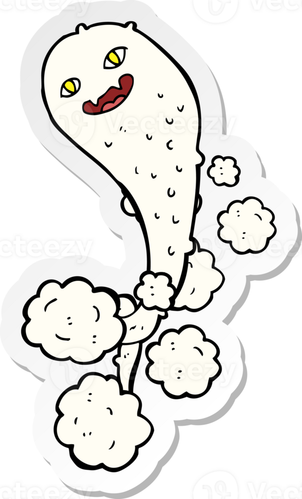 sticker of a cartoon spooky ghost png