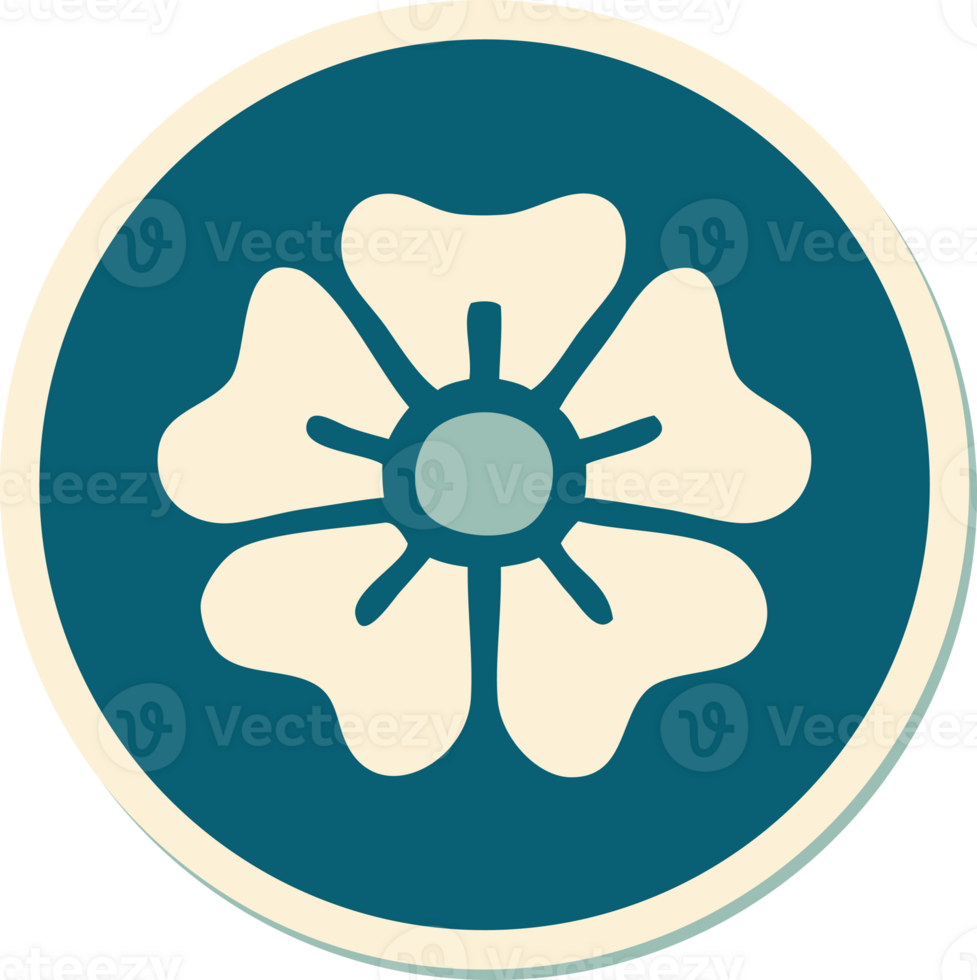 sticker of tattoo in traditional style of a flower png
