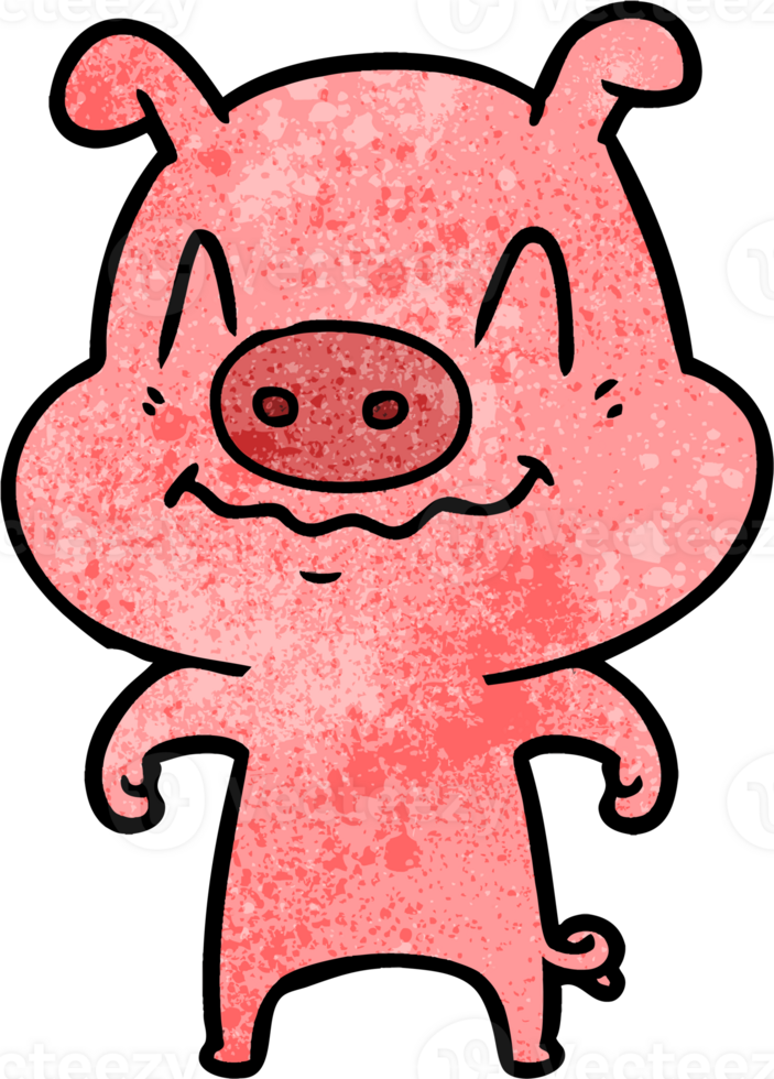 nervous cartoon pig png