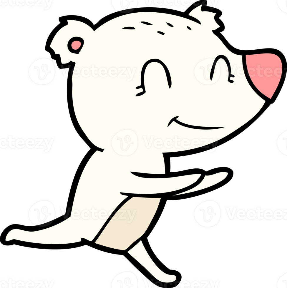 running polar bear cartoon png
