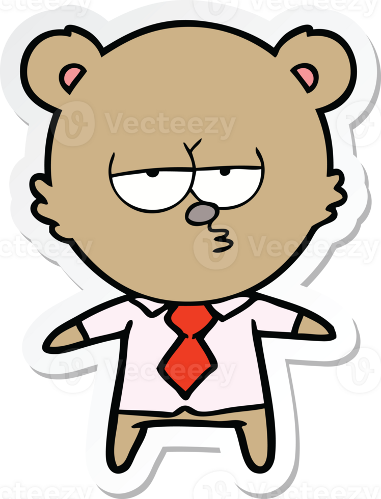 sticker of a bear boss cartoon png