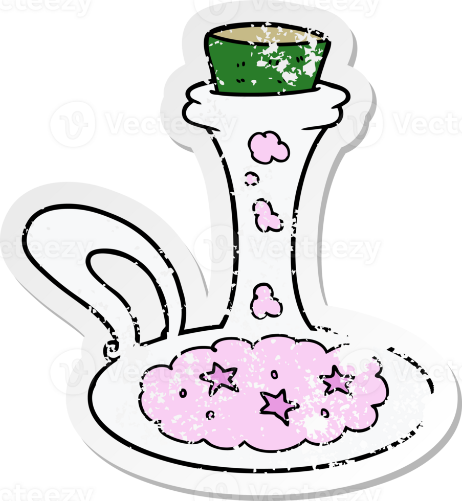 adesivo in difficoltà di una pozione magica dei cartoni animati png