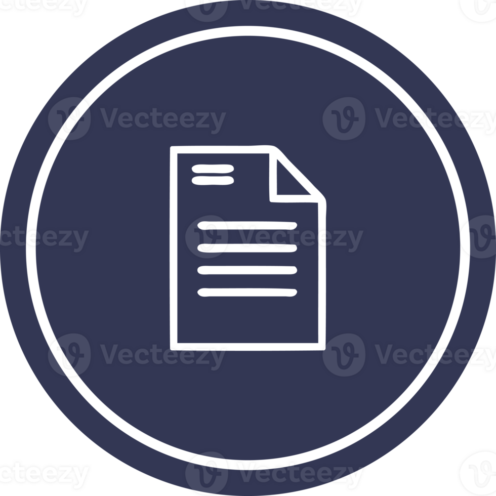 official document circular icon symbol png