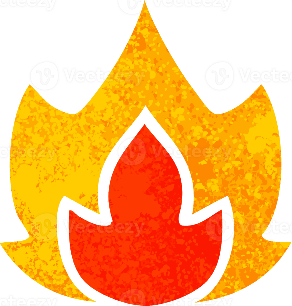 retro Illustration Stil Karikatur von ein Feuer png