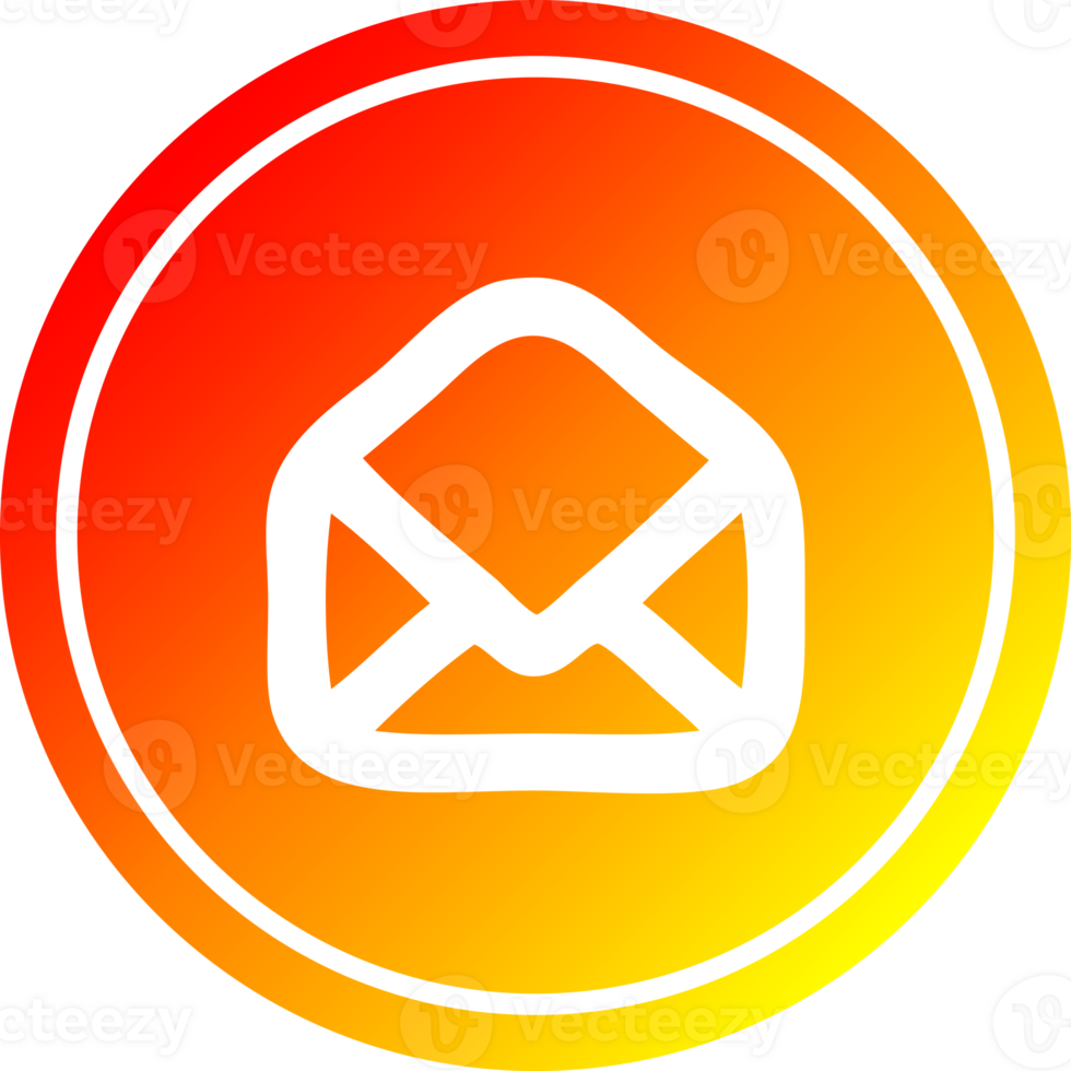 envelope letter circular icon with warm gradient finish png