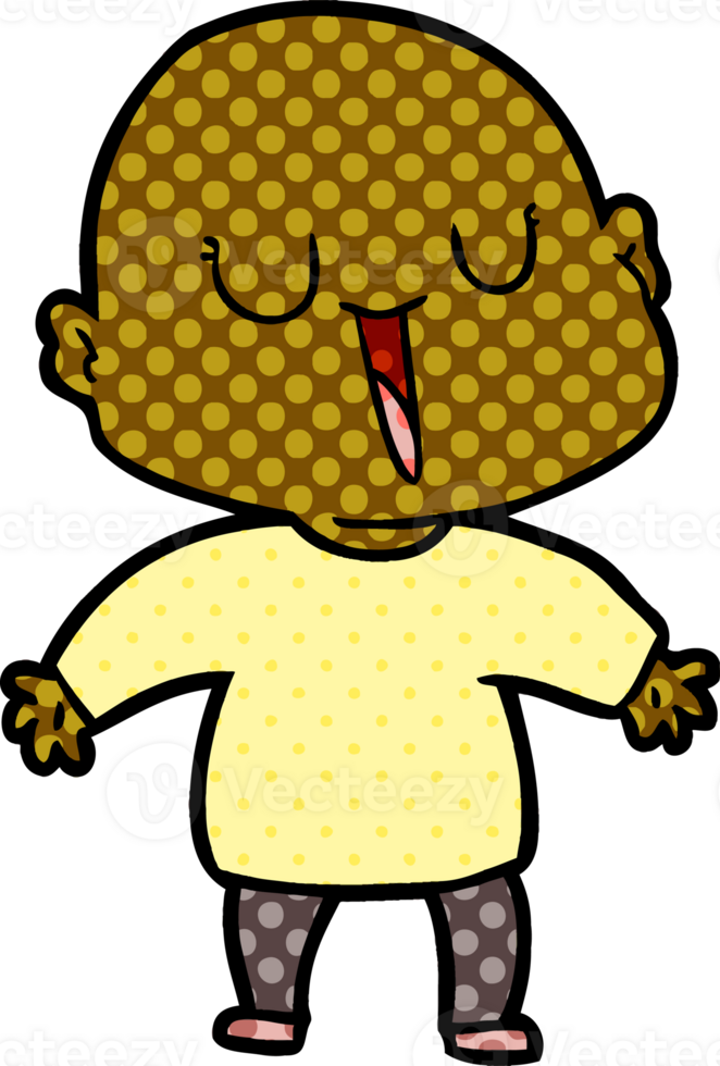 happy cartoon bald man png