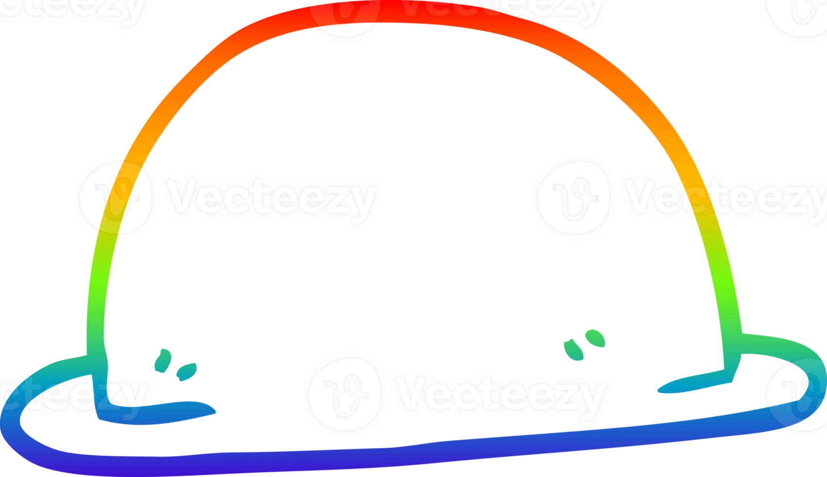 rainbow gradient line drawing of a cartoon hat png