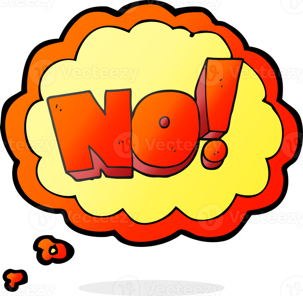 drawn thought bubble cartoon NO shout png