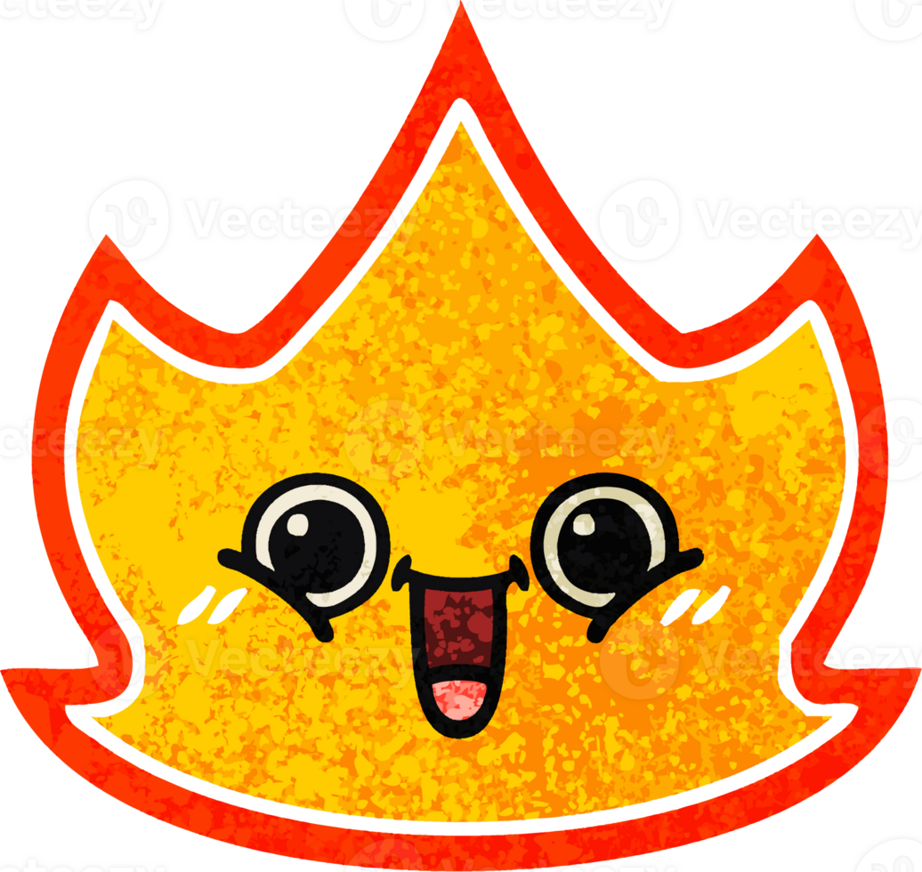 retro illustration style cartoon of a fire png