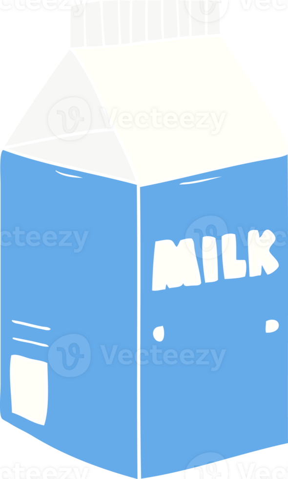 cartón de leche de dibujos animados de estilo de color plano png