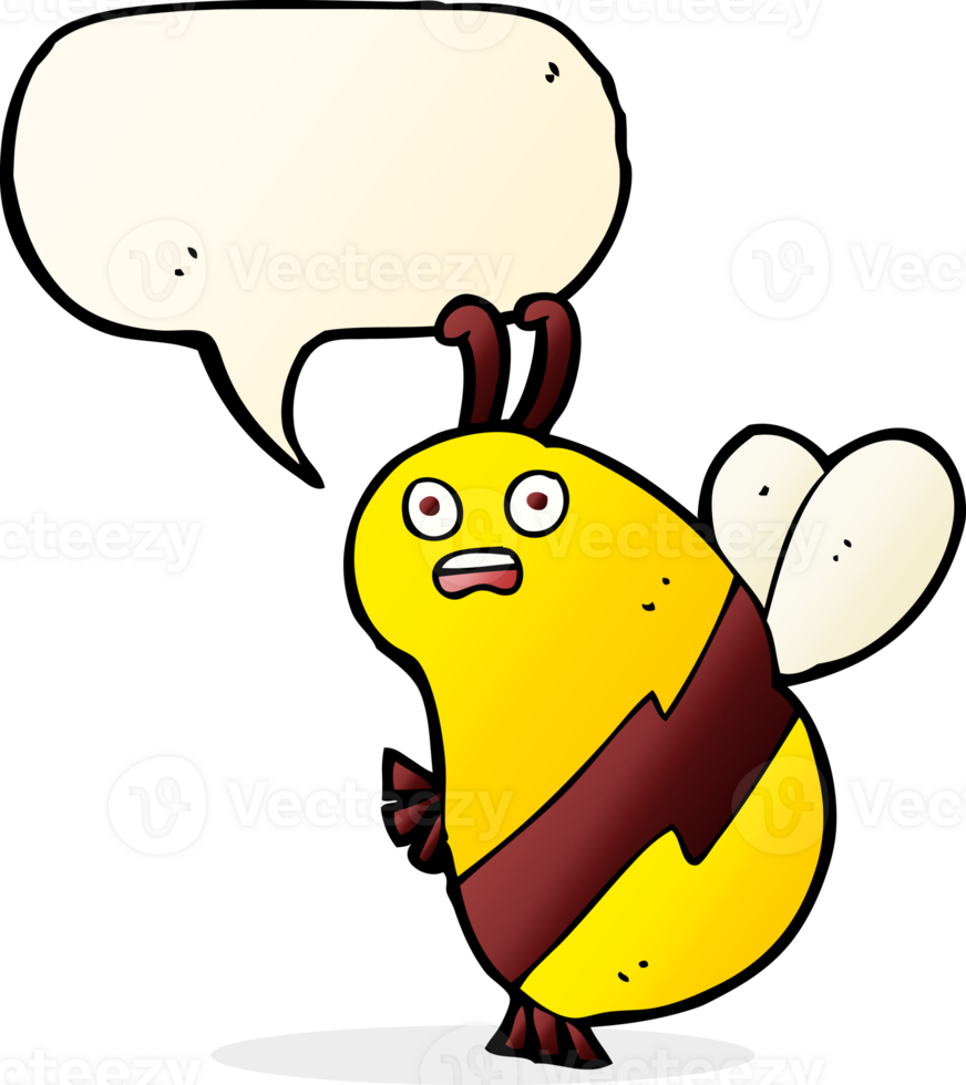 funny cartoon bee with speech bubble png