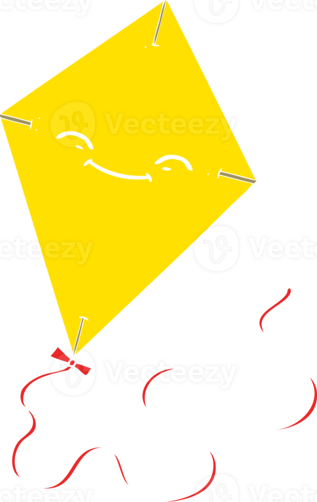 flat color style cartoon kite png