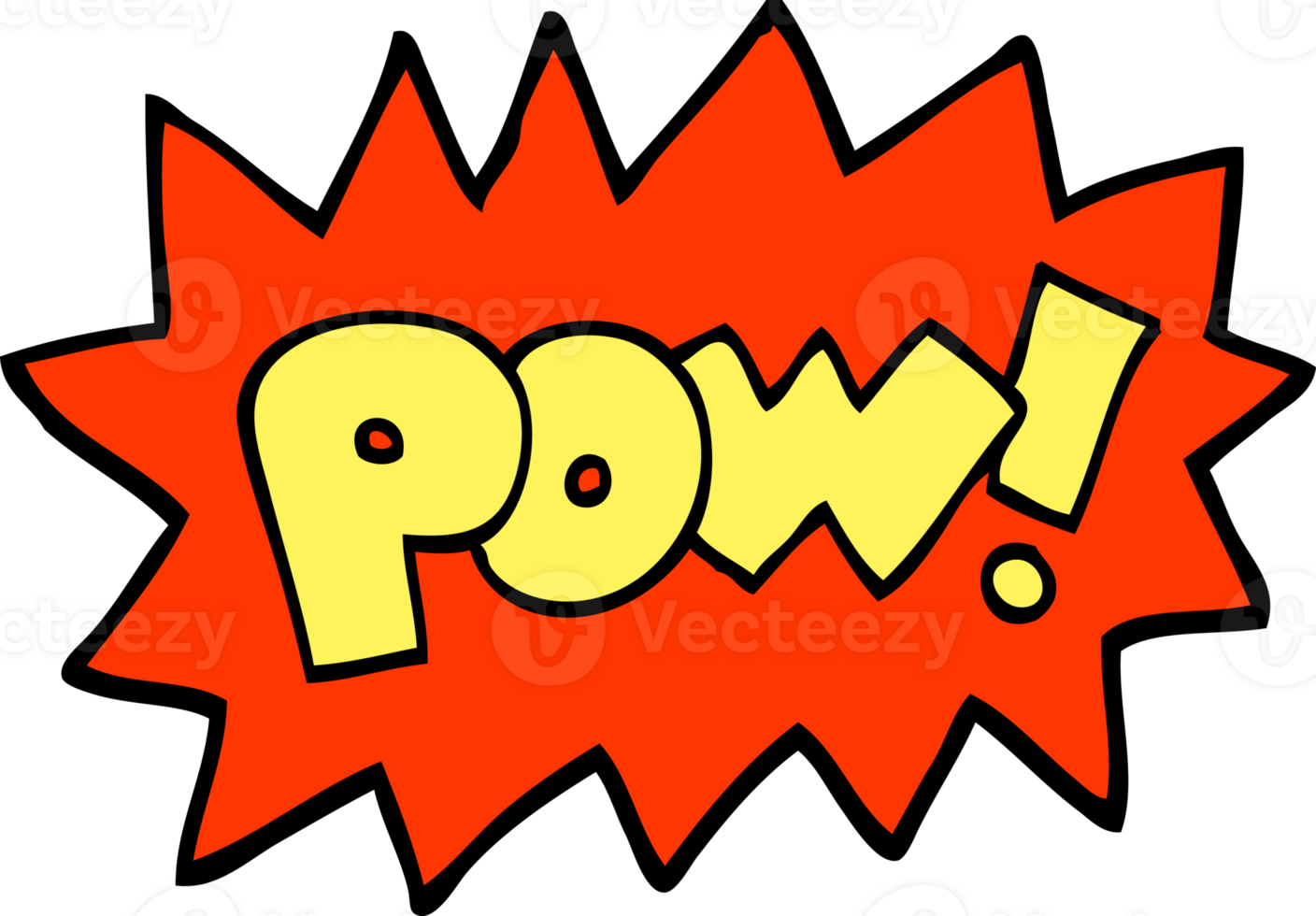 hand drawn doodle style cartoon pow symbol png