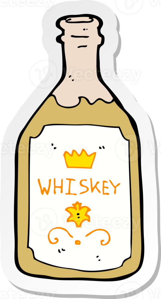 sticker of a cartoon whiskey bottle png