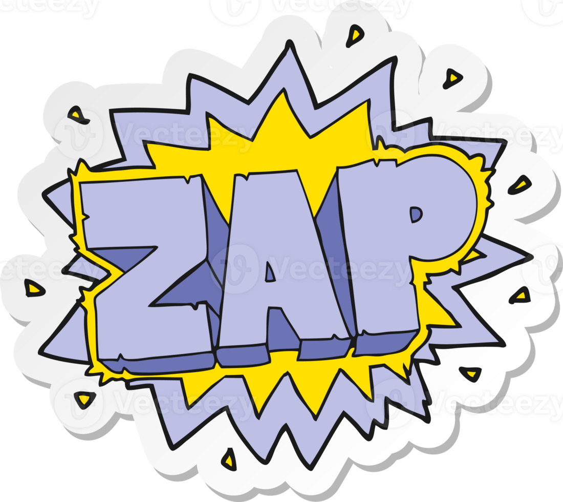 sticker of a cartoon zap explosion sign png
