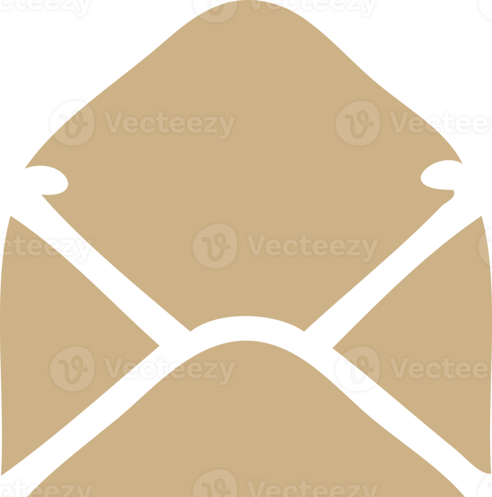 flat color retro cartoon of a paper envelope png
