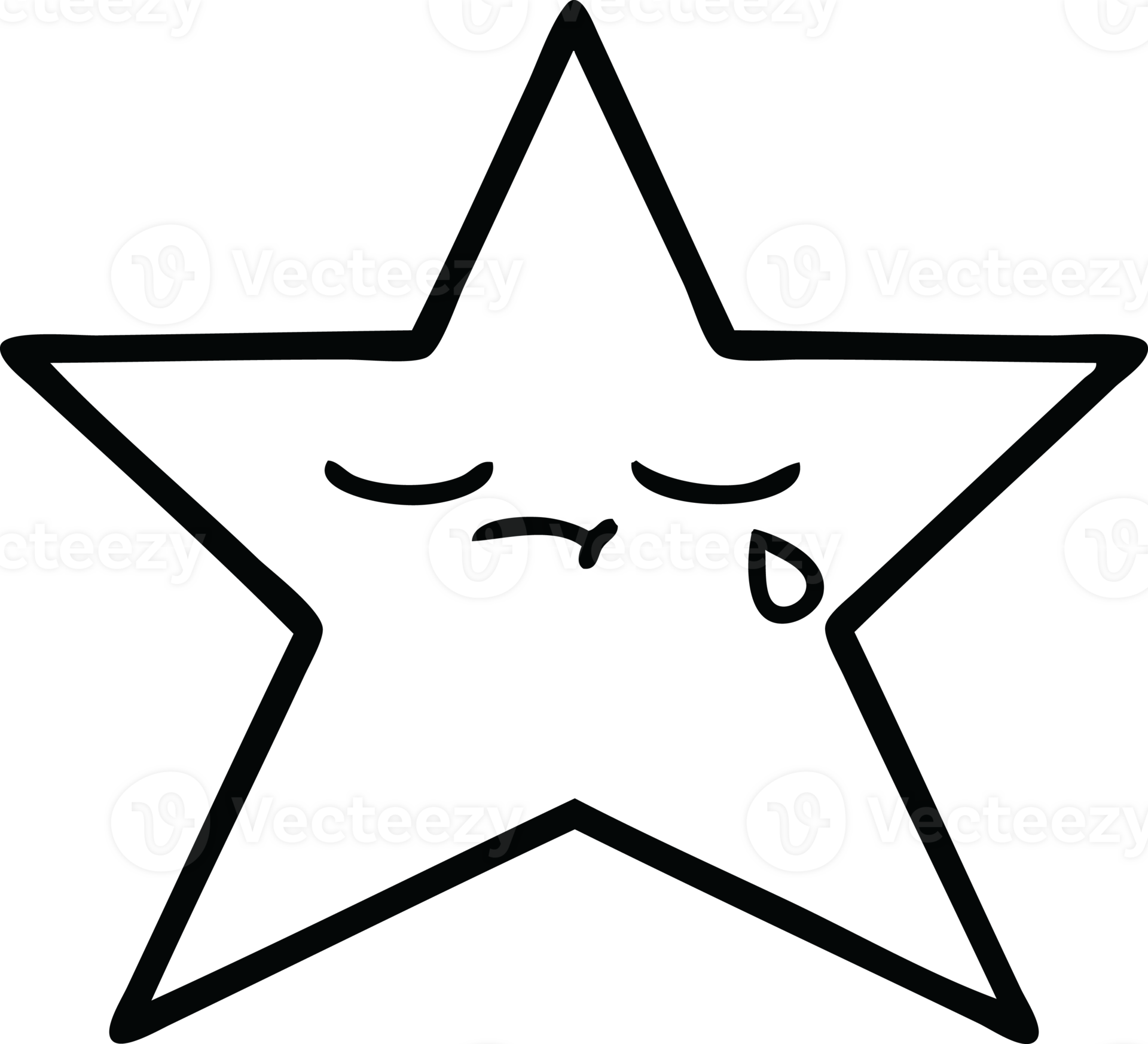 line drawing cartoon of a gold star 45199736 PNG