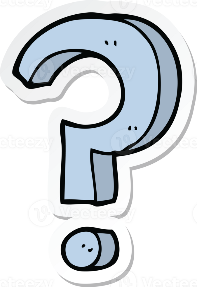 sticker of a cartoon question mark png