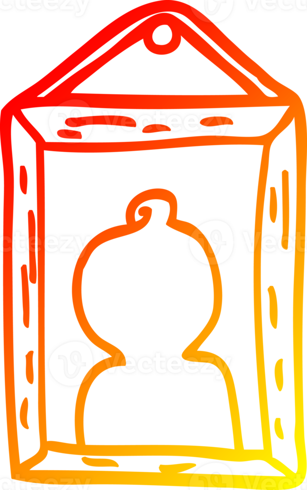 warm gradient line drawing of a cartoon portrait on wall png
