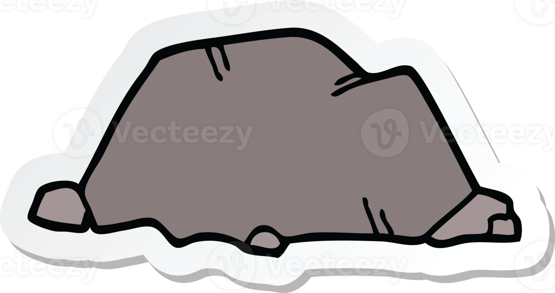 sticker of a cartoon rock png