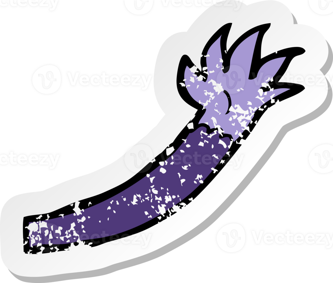 retro distressed sticker of a cartoon halloween vampire arm png