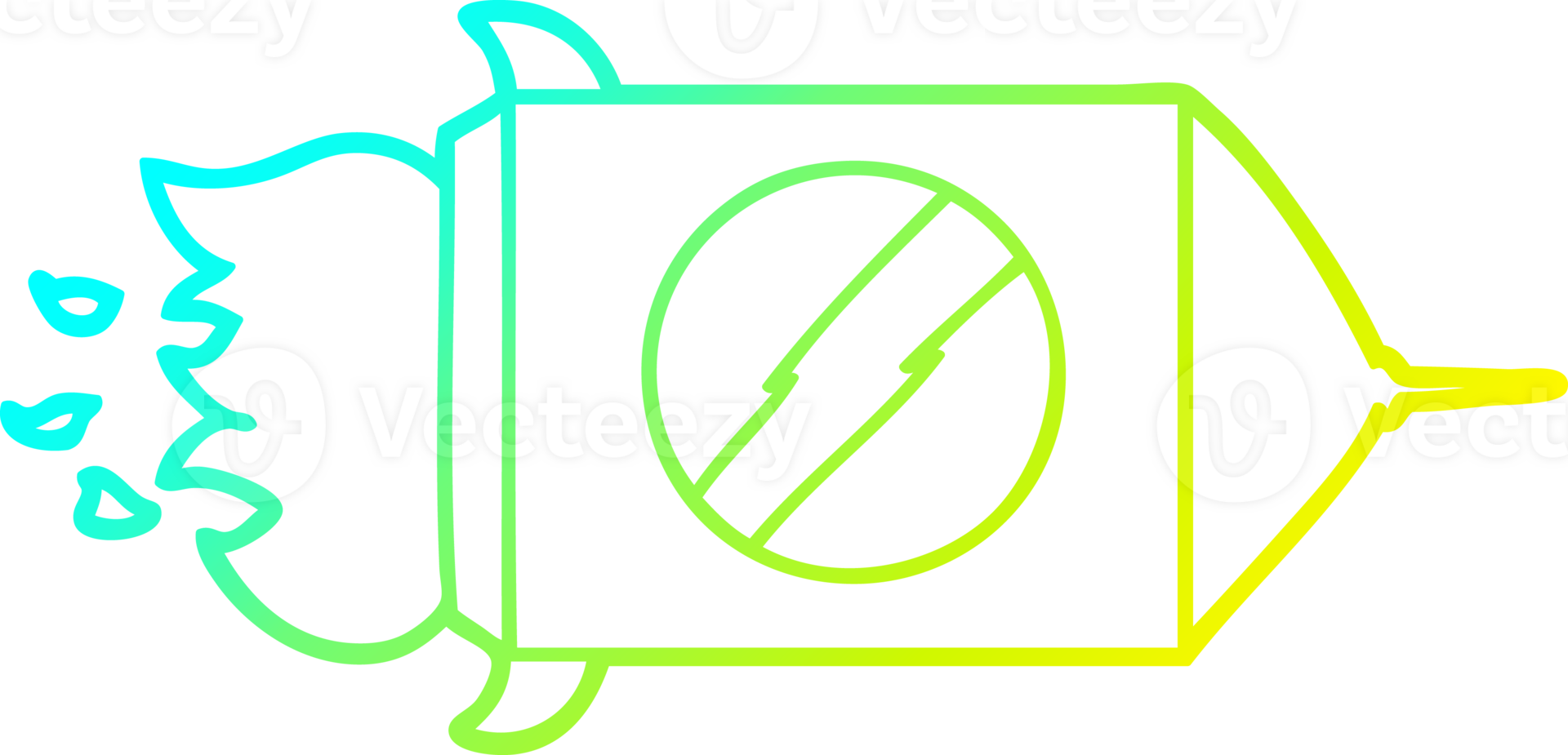 cold gradient line drawing of a cartoon space rocket png