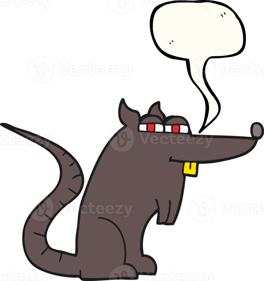drawn speech bubble cartoon evil rat png