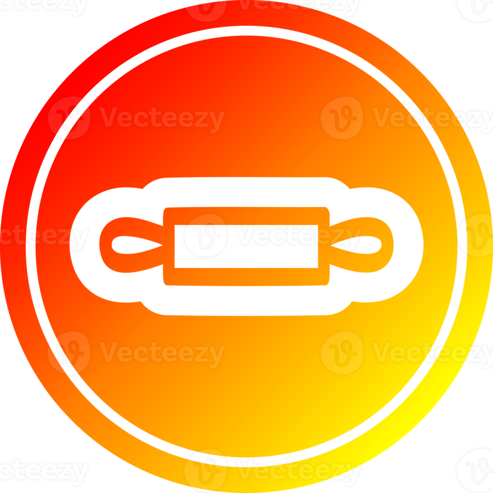 rolling pin circular icon with warm gradient finish png