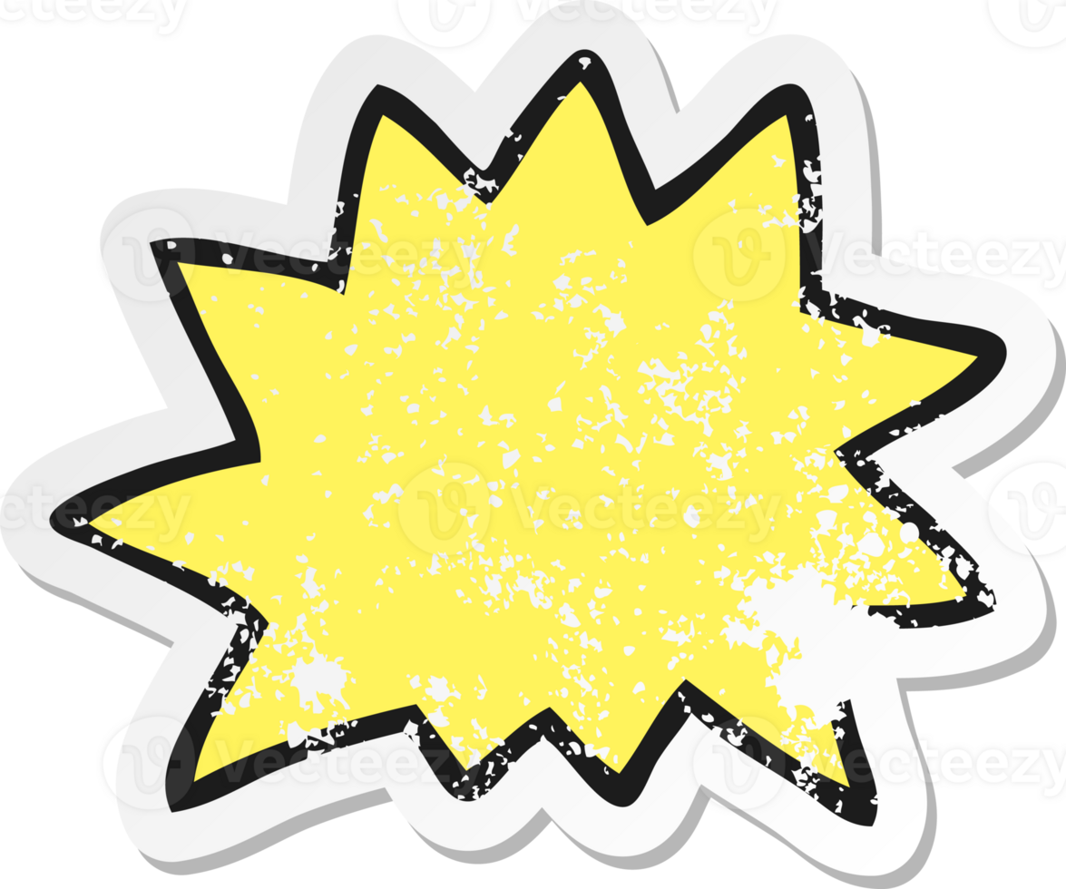 retro distressed sticker of a cartoon explosion symbol png