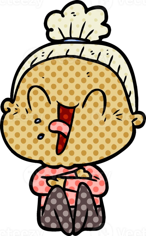 cartoon happy old woman png