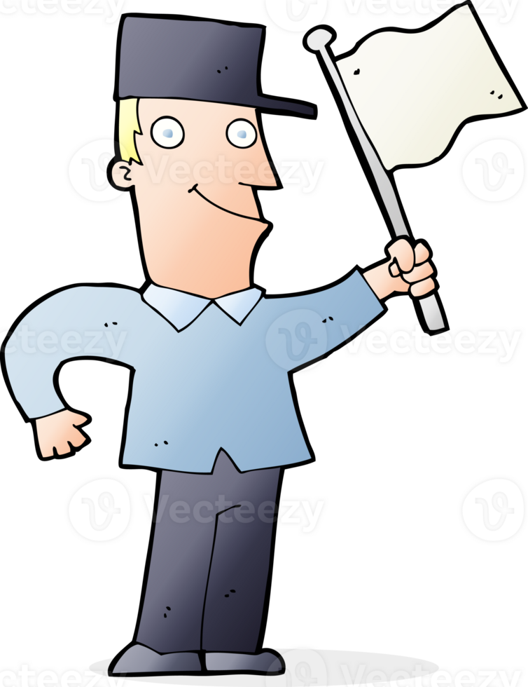 cartoon man waving flag png