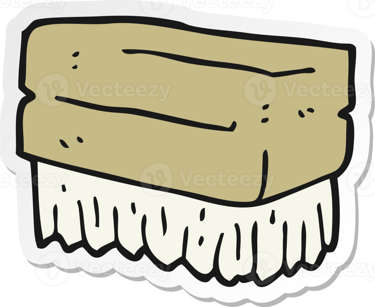 sticker of a cartoon scrubbing brush png