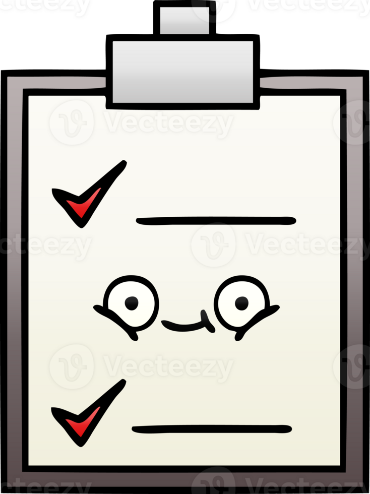 gradient shaded cartoon of a check list png